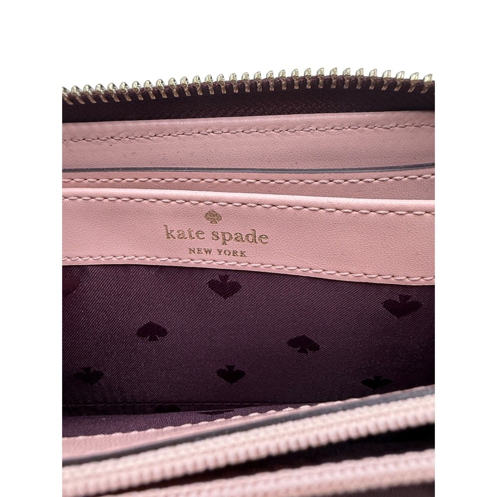 KATE SPADE Staci Colorblock Large Continental Wallet, Deep Red and Blush Pink - Picture 8 of 13